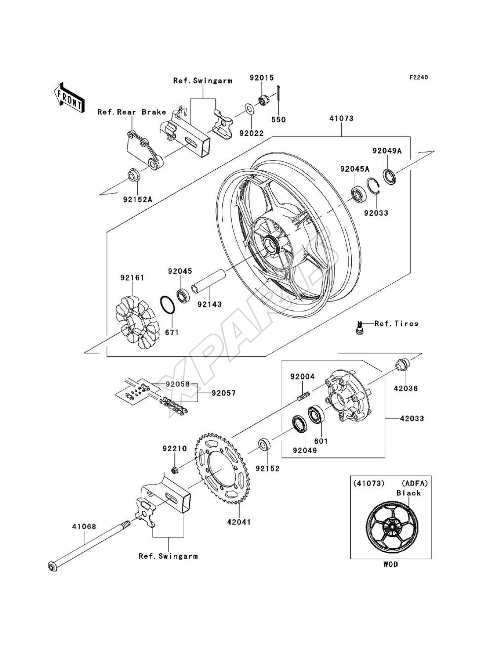 Bild für Kategorie Rear Wheel / Chain(ADF) / (ADFA)(CN)
