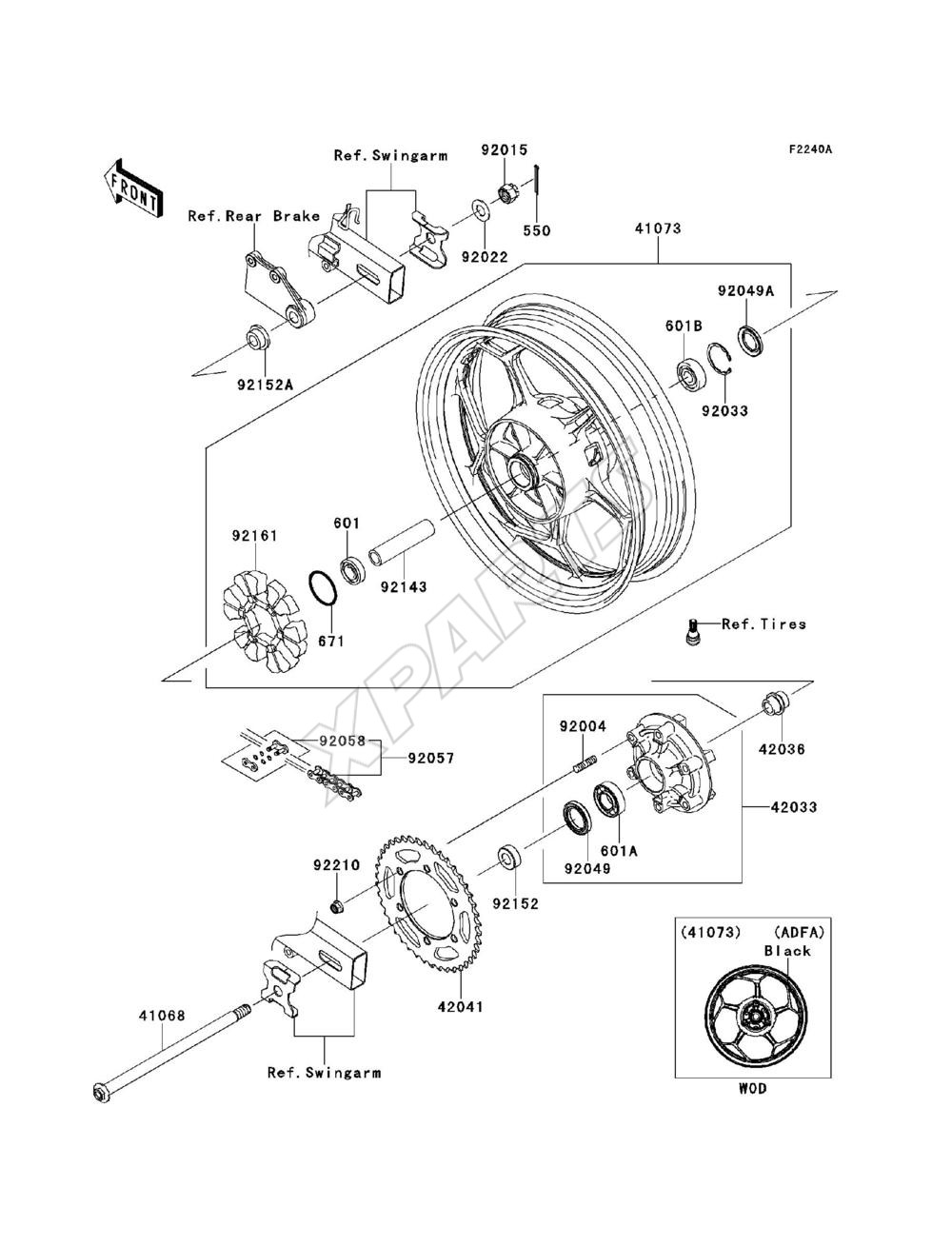 Bild für Kategorie Rear Wheel / Chain(ADFA)(CA,US)