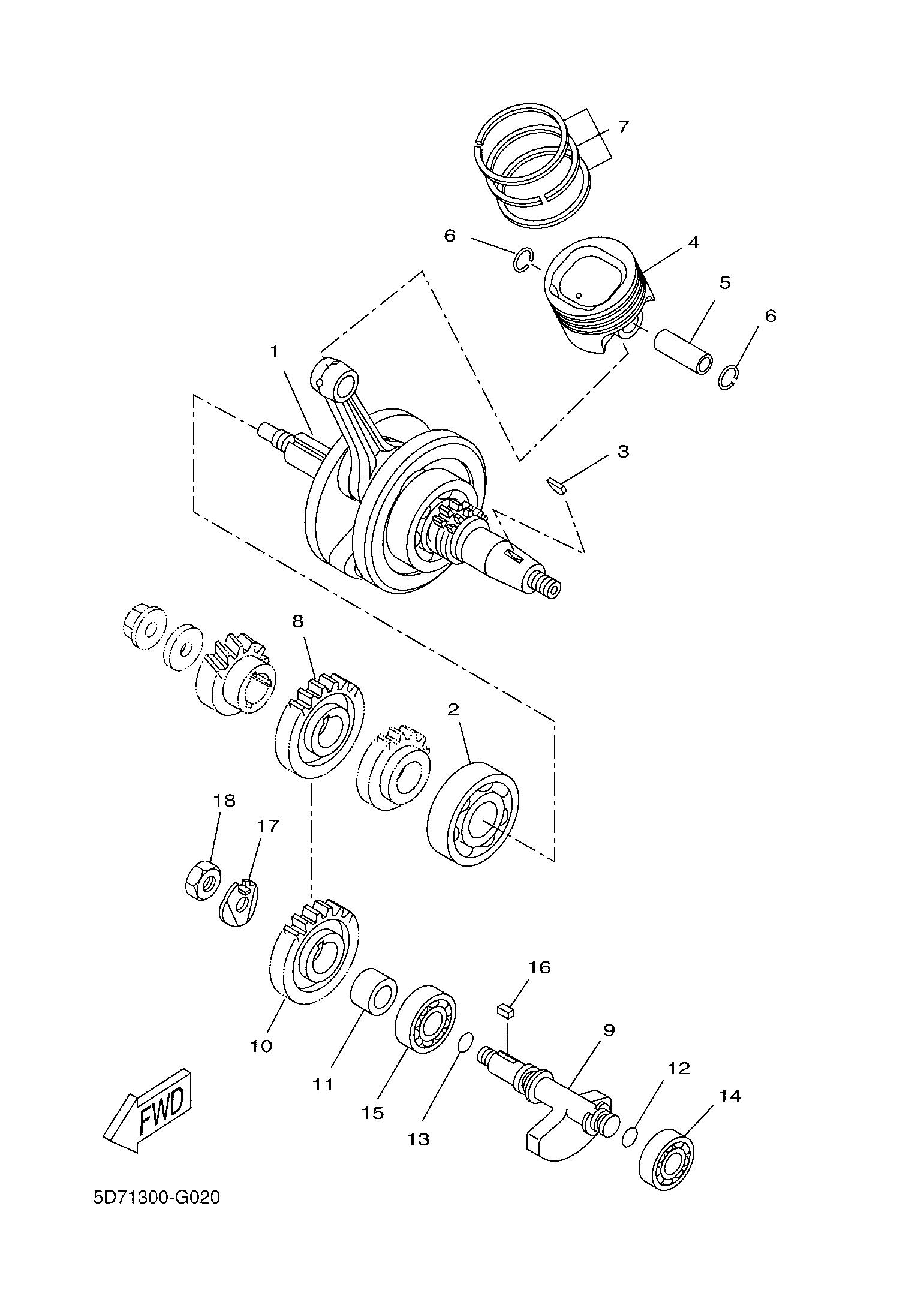 Billede til varegruppe CRANK THE SHAFT & PISTON (Y)
