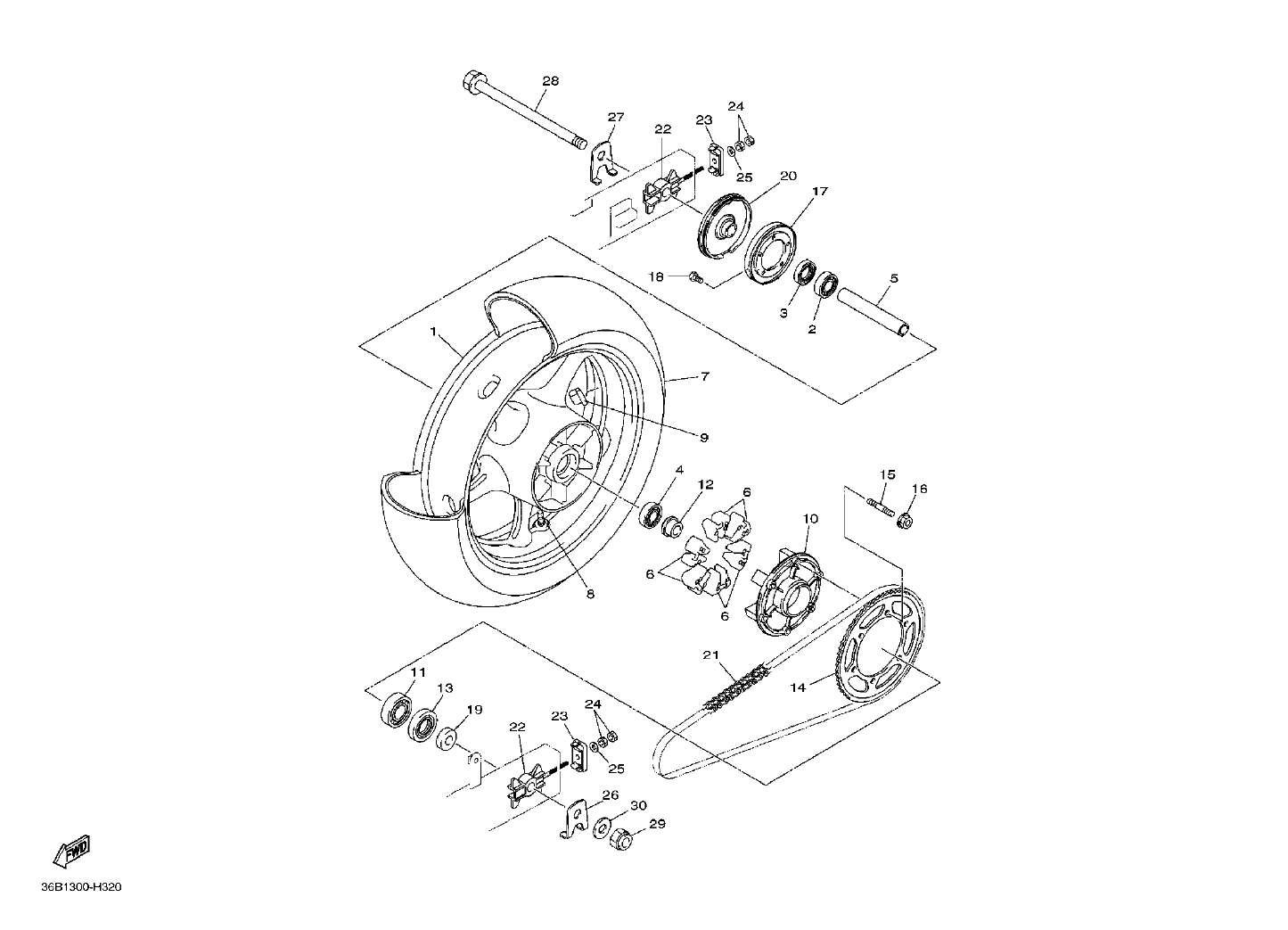 Billede til varegruppe REAR WHEELS 36D3