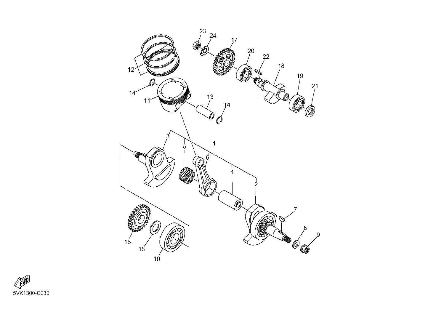 Picture for category CRANK THE SHAFT - PISTON (Y)