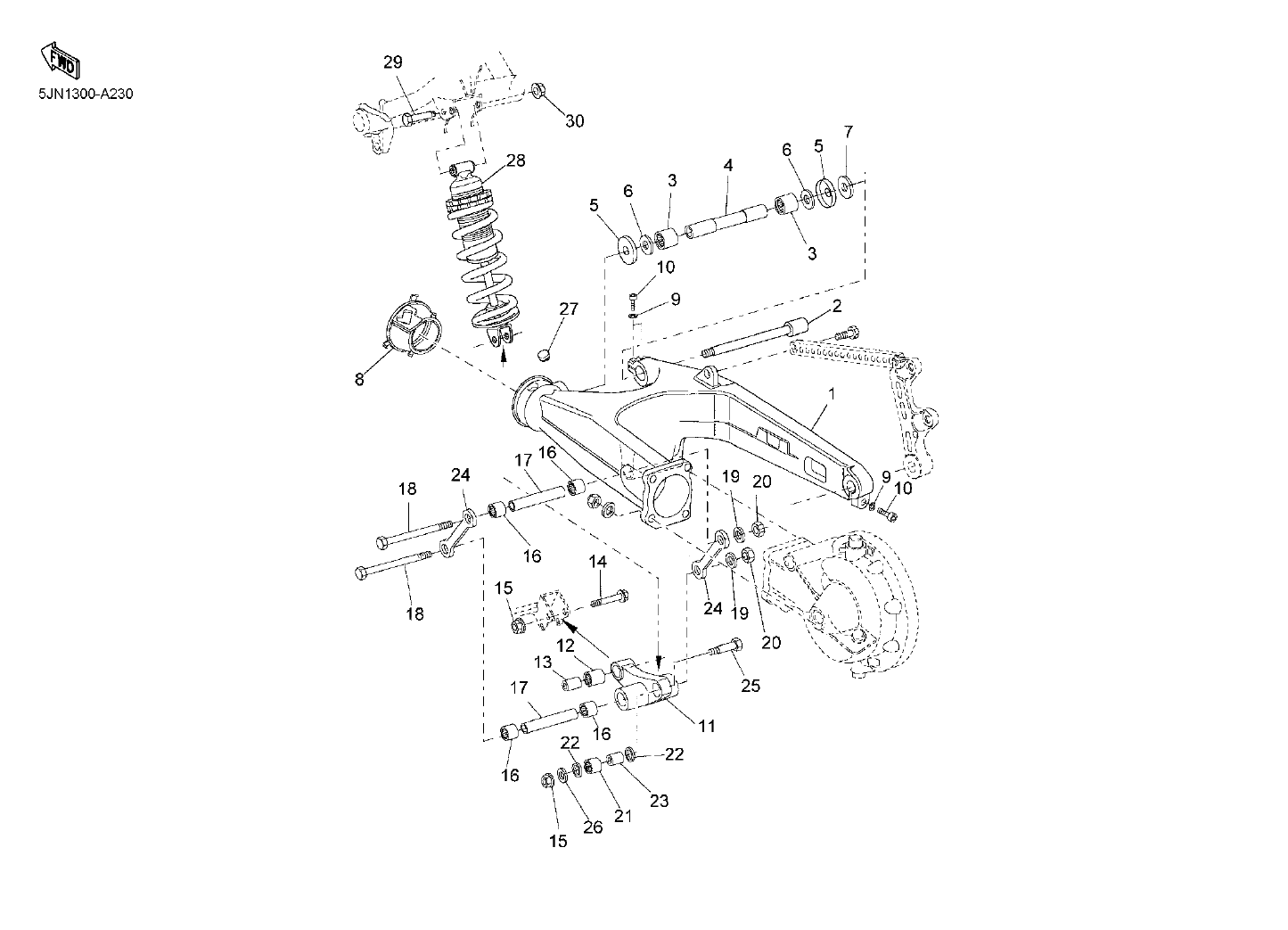 Billede til varegruppe REAR SWINGARM