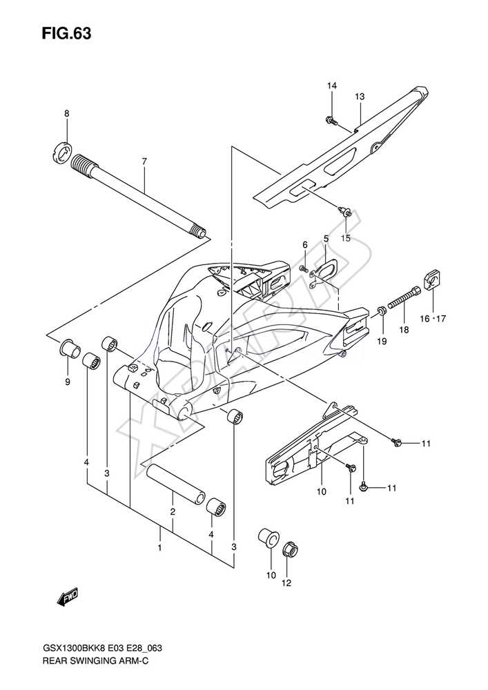 Billede til varegruppe REAR SWINGINGARMCOLOR : CRU=019(BLACK),YK V(BLACK)