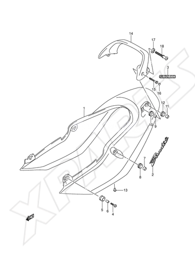 Billede til varegruppe SEAT TAIL COVER (GSF600K4/ UK4)