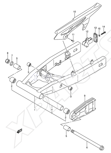 Bild für Kategorie REAR SWINGING ARM (GSF650K5/ UK5/ SK5/ SUK5/ K6/ UK6/ SK6/ SUK6)/ SUAK6