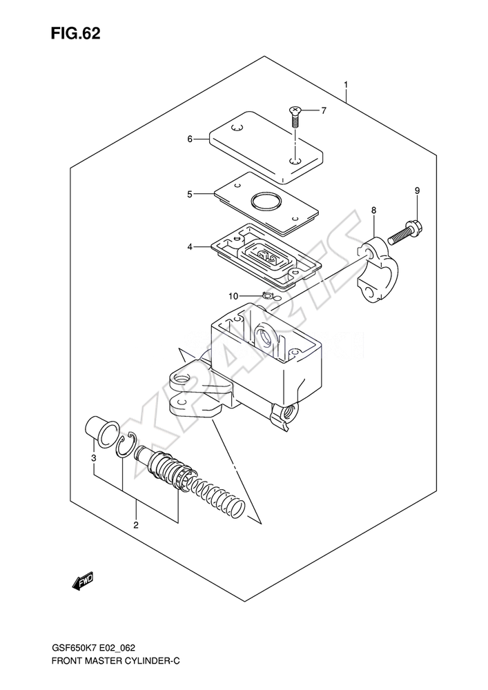 Billede til varegruppe FRONT MASTER CYLINDER (SEE NOTE)NOTE : GSF650SK7/ SUK7/ SAK 7/ SUAK7/ SK8/ SUK8/ SAK8/ SUA K8