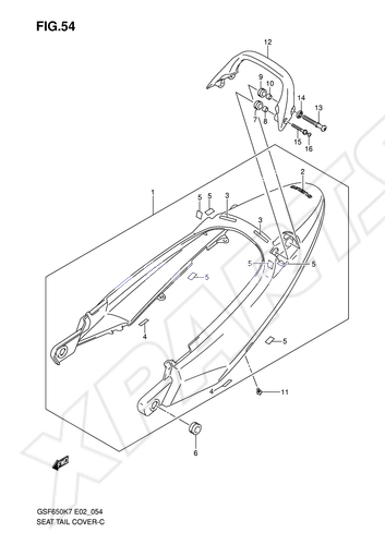 Billede til varegruppe SEAT TAIL COVER (GSF650SK7/ SUK7/ SAK7/ SUAK7/ SK8/ SUK8/ SAK8/ SUAK8)