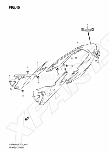 Bild für Kategorie FRAME COVER (WITH COWLING)