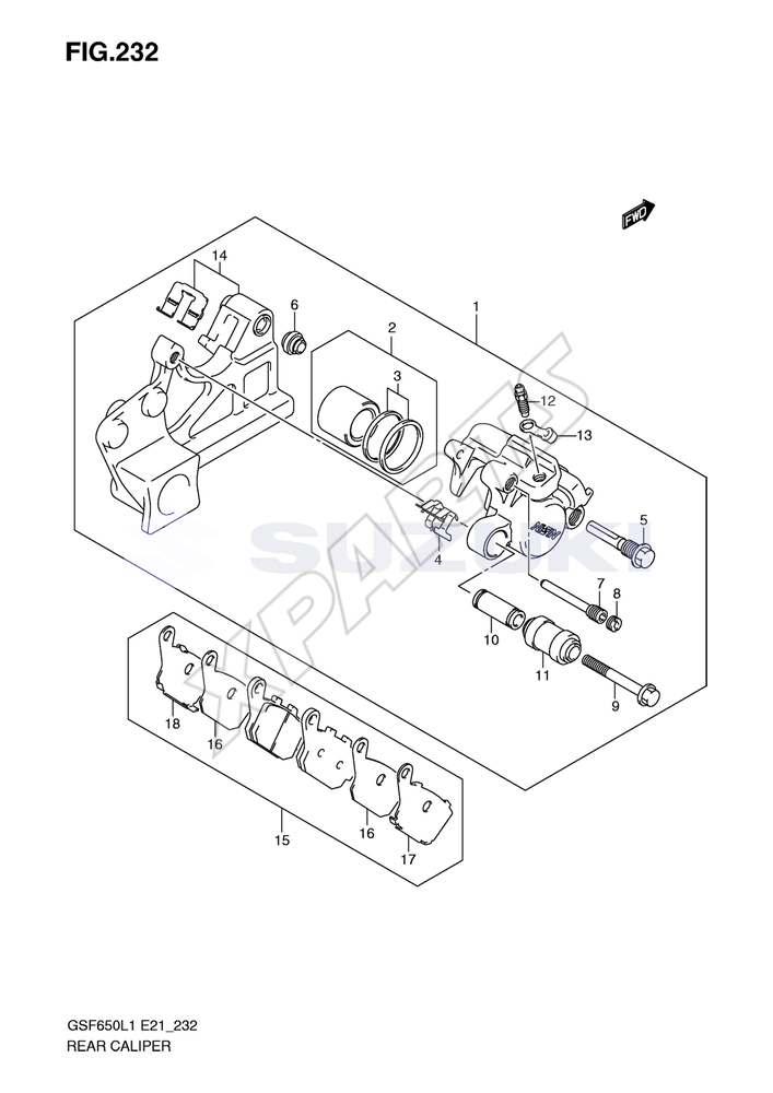 Billede til varegruppe REAR CALIPER (GSF650UL1 E21)