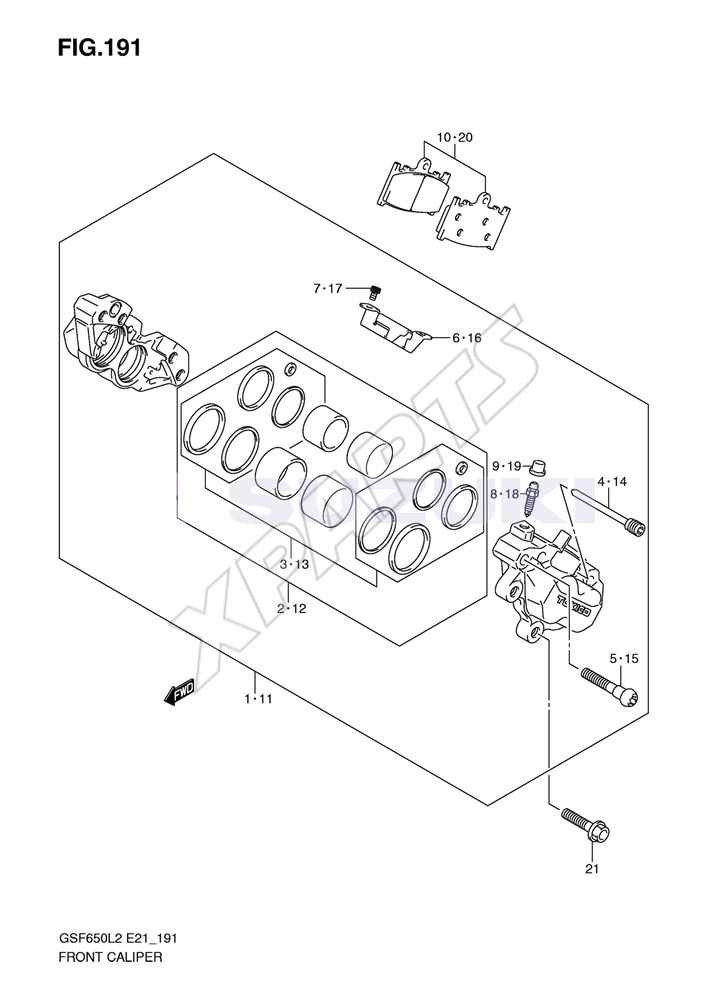 Billede til varegruppe FRONT CALIPER (GSF650AL2 E21)