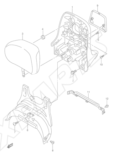 Billede til varegruppe PILLION RIDER HANDLE (CENTER)(MODEL K5/ K6)