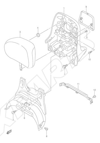 Billede til varegruppe PILLION RIDER HANDLE (CENTER)(MODEL K5/ K6)