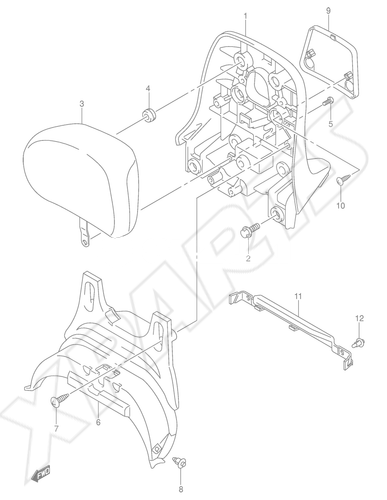 Billede til varegruppe PILLION RIDER HANDLE (CENTER)(MODEL K3)
