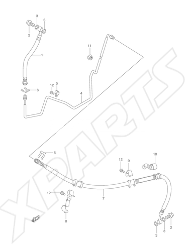 Bild für Kategorie REAR BRAKE HOSE (MODEL K3/ AN650K4/ K5)