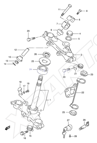 Billede til varegruppe STEERING STEM (MODEL R/ S/ T)