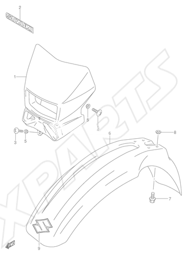 Billede til varegruppe FRONT FENDER (MODEL K3/ K4)COLOR : N9J=30H(WHITE),YC 2(BLUE)