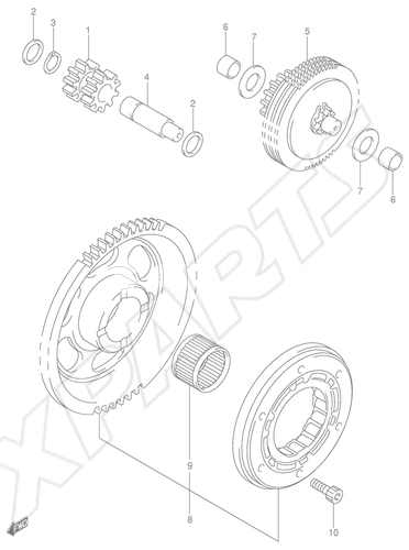 Billede til varegruppe STARTER CLUTCH (DR-Z400EY/ EK1/ EK2/ EK3/ EK4)