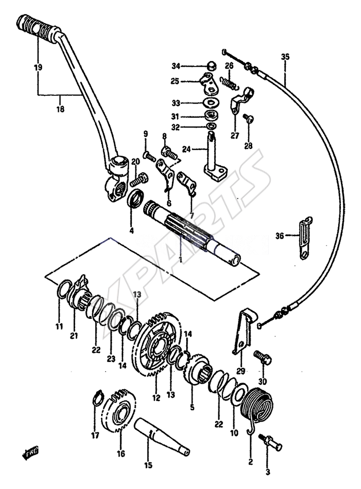 Billede til varegruppe KICK STARTER26842-14A02 (HOLDER,NO.2)                1PC.