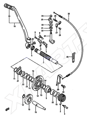 Billede til varegruppe KICK STARTER26830-14A05 (CABLE,KICK S TARTER DECOMP) 1PC.