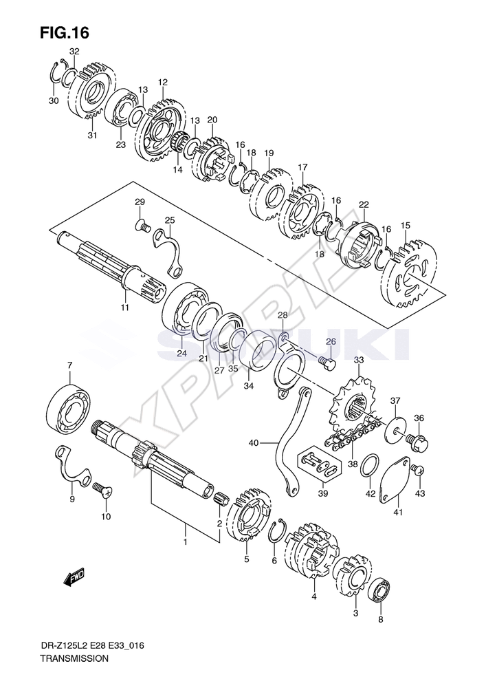 Bild für Kategorie TRANSMISSION (DR-Z125LL2 E28)