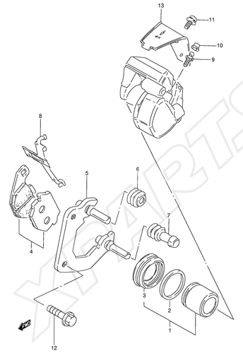 Billede til varegruppe FRONT CALIPER (SEE NOTE)MODEL M E34