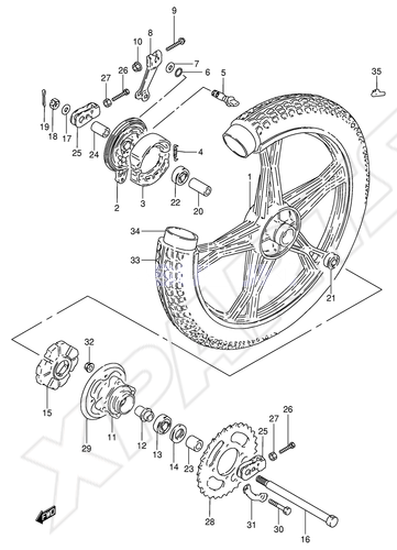 Billede til varegruppe REAR WHEEL (GN250EM/ ER)