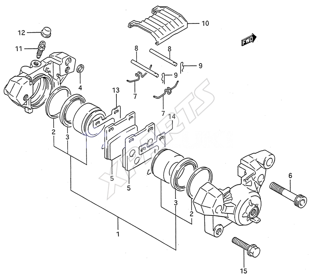 Billede til varegruppe FRONT CALIPER (MODEL K/ L/ M/ N/ P/ R/ S)