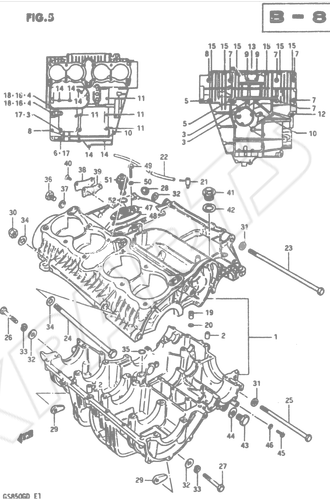 Bild für Kategorie CRANKCASE (MODEL D)