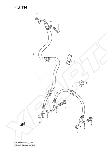 Billede til varegruppe FRONT BRAKE HOSE (GSR750UEL2 E21)