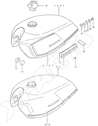 Billede til varegruppe FUEL TANK (GSX400ET/ ST)FIG. 44 (G-7) : GSX400ST  E4