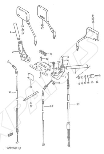 Billede til varegruppe HANDLEBAR (GSX550ESF/ EFF/ ESG/ EFG/ ESH/ EFH)