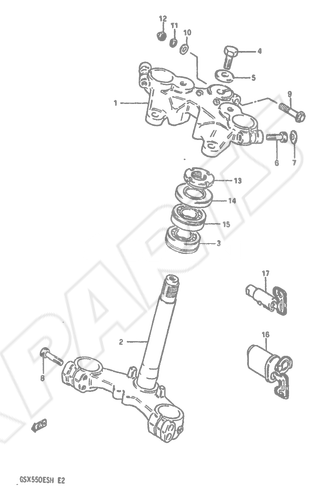 Bild für Kategorie STEERING STEM (GSX550ESF/ EFF/ ESG/ EFG/ ESH/ EFH)