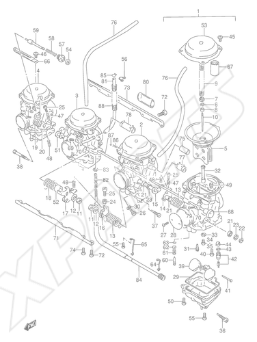 Billede til varegruppe CARBURETOR (MODEL J)GSX600FUN/ FUR/ FUS E22