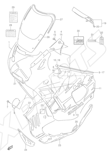 Billede til varegruppe COWLING BODY (MODEL P)