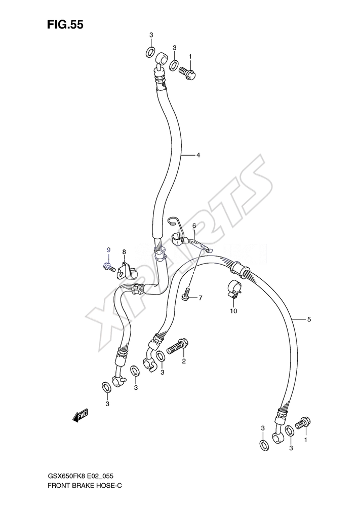 Billede til varegruppe FRONT BRAKE HOSE (GSX650FK8/ FUK8/ FK9/ FUK9/ FL0/ FUL0)