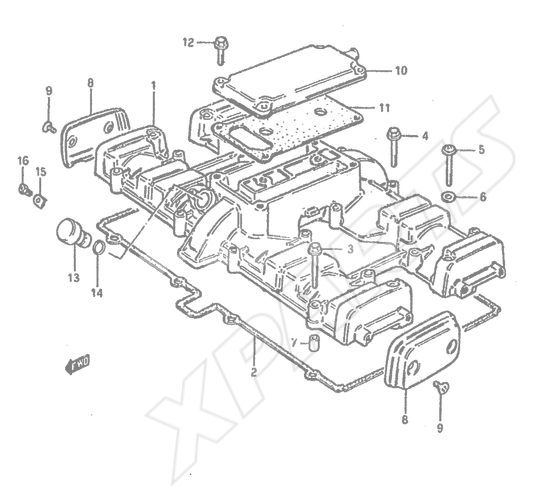 Billede til varegruppe CYLINDER HEAD COVER (~E.NO.103621)FIG.2 (B-3) :E.NO.103622~