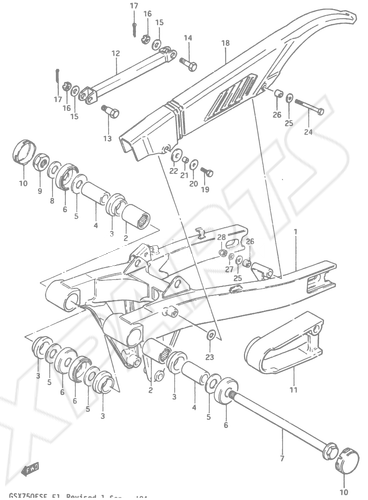 Billede til varegruppe REAR SWINGING ARM (MODEL E)