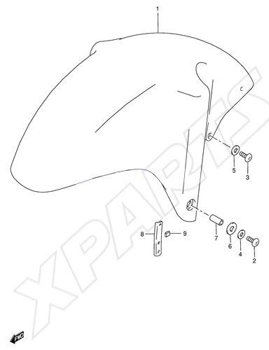 Billede til varegruppe FRONT FENDER (MODEL W/ X): H3P=33J(BLACK),Y2D(SILV ER)