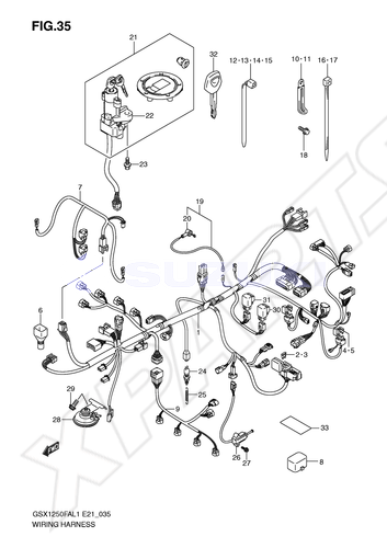 Billede til varegruppe WIRING HARNESS (GSX1250FAL1 E21)