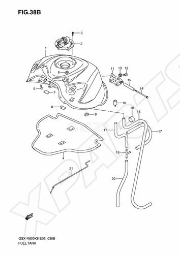 Billede til varegruppe FUEL TANK (MODEL L0)COLOR : CRU=019(BLACK),YK V(BLACK)