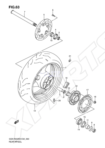 Billede til varegruppe REAR WHEEL: EDS=YMD(SILVER),YMF(YEL LOW)