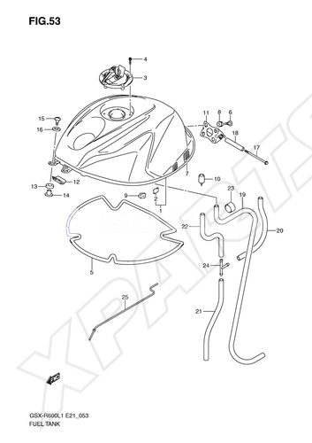 Billede til varegruppe FUEL TANK (GSX-R600UFL1 E21): JDT=YKV(BLACK),YPA(WHIT E)