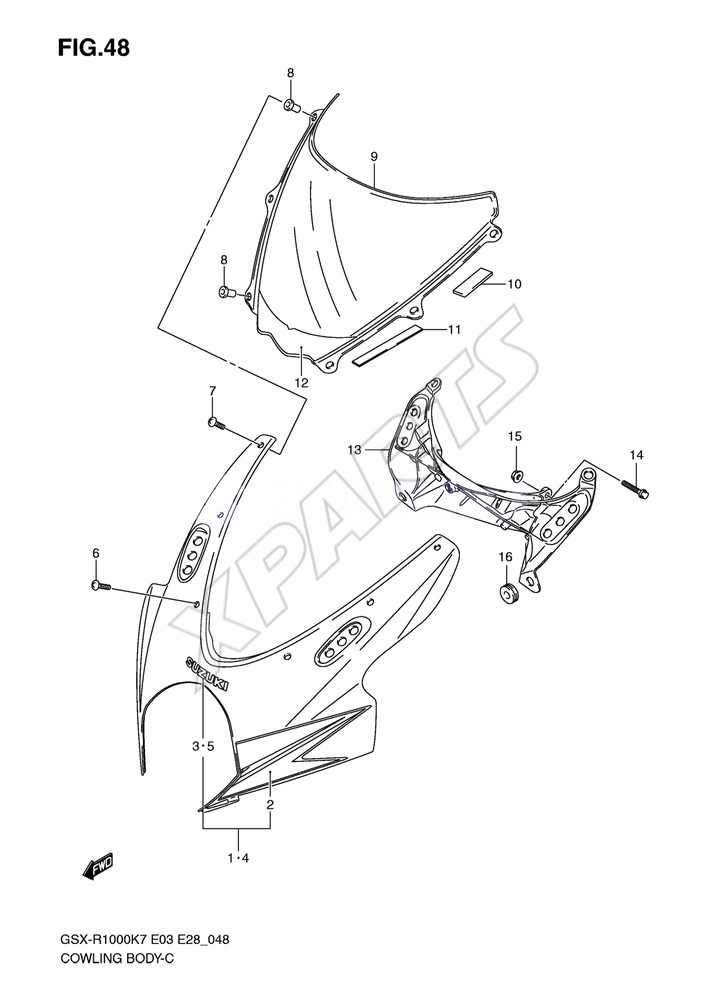 Billede til varegruppe COWLING BODY (MODEL K7)