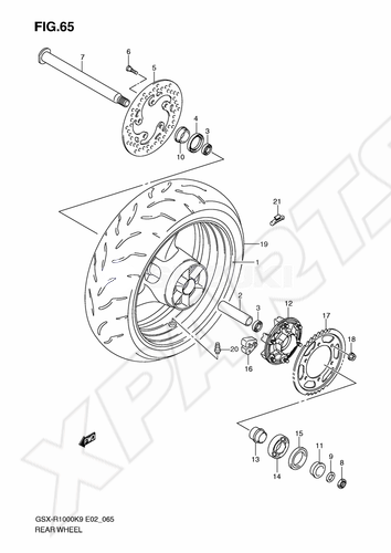 Billede til varegruppe REAR WHEEL: GRD=YMK(RED),019(BLACK)