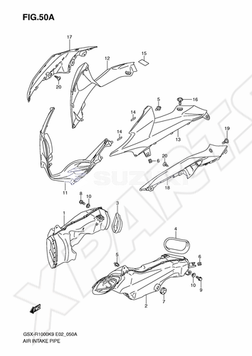 Billede til varegruppe INTAKE PIPE (MODEL L0): HTM=YKV(BLACK),YRB(BLUE )