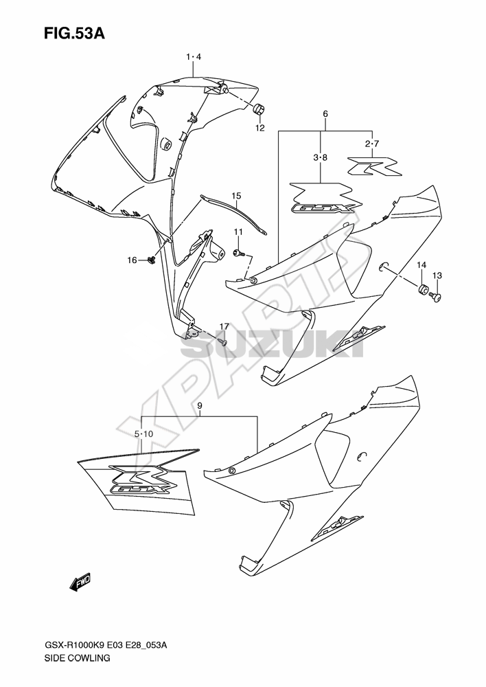 Billede til varegruppe SIDE COWLING (MODEL L0): HTL=019(BLACK),YMC(SILV ER)