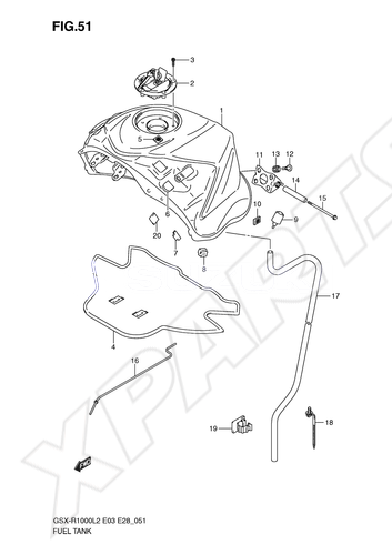 Billede til varegruppe FUEL TANK (GSX-R1000L2 E33)KGL=YKV(BLACK),YVB(BLACK)