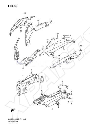 Billede til varegruppe INTAKE PIPECOLOR : GLR=YBD(WHITE),YS F(BLUE)