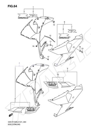 Billede til varegruppe SIDE COWLINGKGL=YKV(BLACK),YVB(BLACK)