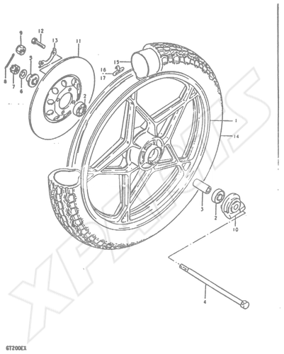Billede til varegruppe FRONT WHEEL (GT200EX)FIG.41 (G-8) : GT200X
